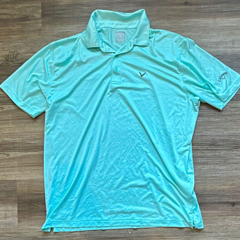 Callaway Opti-Dri Men's Golf Polo Shirt XL Regular Solid Blue Short Sleeve
